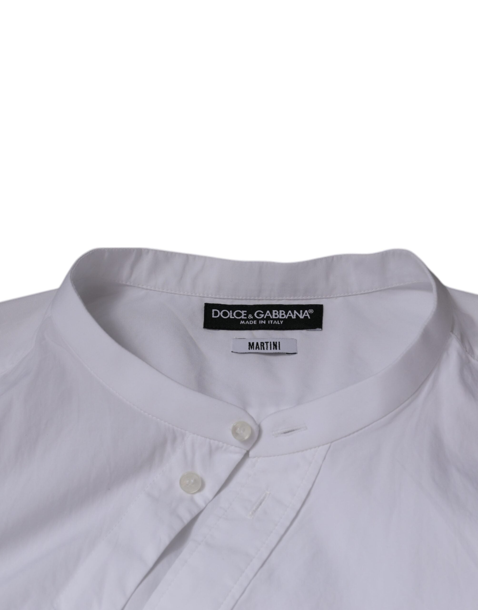 Dolce & Gabbana White Cotton Shirt MARTINI Slim Fit